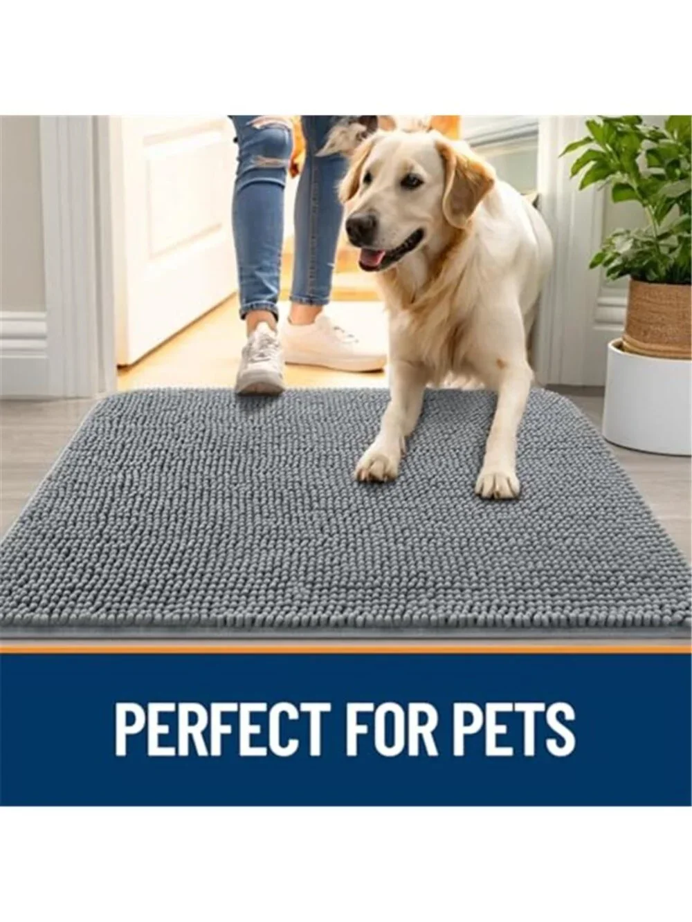 Dog Door Mat for Muddy Paws 30x20, Super Absorbent Chenille Mud Mat